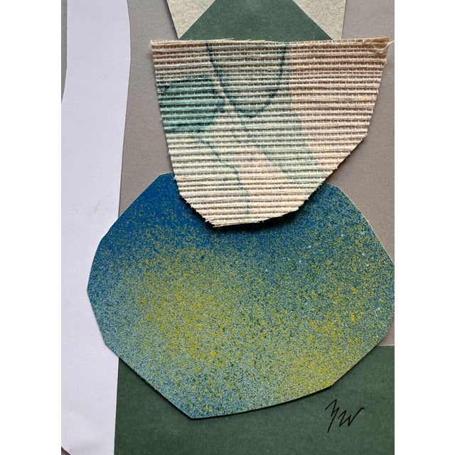 Blue "Pop Music 18" Original Mixed-Media Collage on Paper by Zac Woodiel For Sale - Image 8 of 9