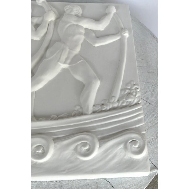 Modern Neoclassical Plaster Rowers Wall Panel For Sale In Atlanta - Image 6 of 6