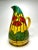 Vintage Art Nouveau Tiffany Style "Poppy Flowers" Painted Ceramic Pitcher, Yellow, Red, and Navy Blue For Sale - Image 9 of 11