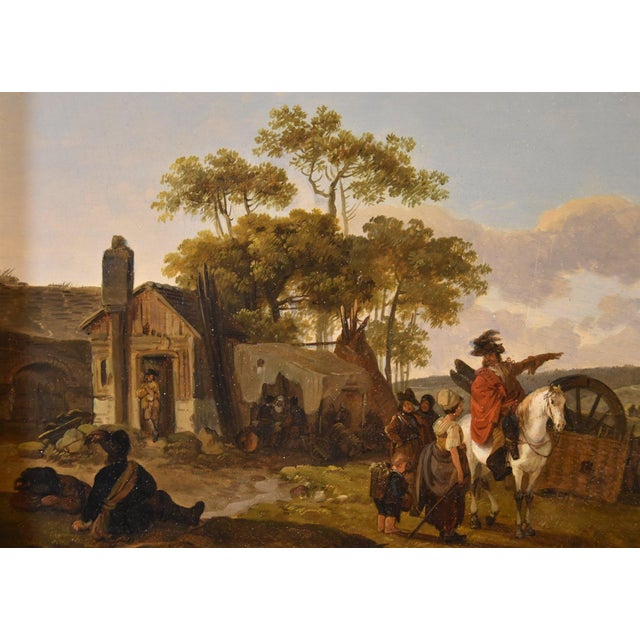 Late 18th Century Claude Michel Hamon Duplessis, Landscapes, 1790, Oil on Board Paintings, Set of 2 For Sale - Image 5 of 15