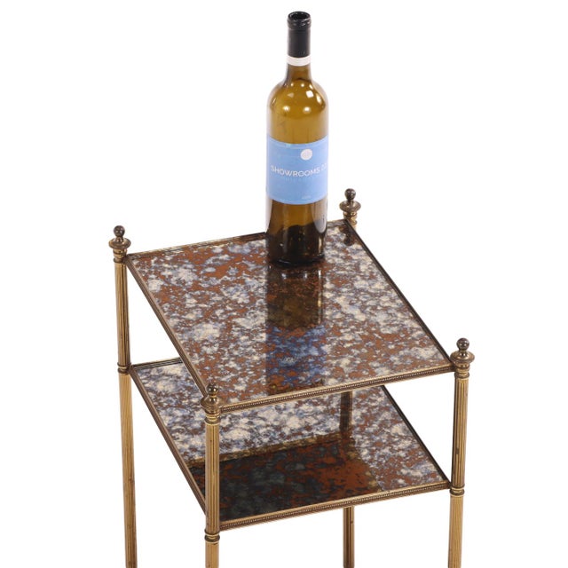1950s French Three-Tier Brass and Glass End Table, C. 1950 For Sale - Image 5 of 7