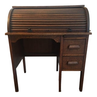 Late 19th Century Antique Roll Top Desk For Sale