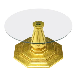 Octagonal Gilt Regency Pedestal Side Table