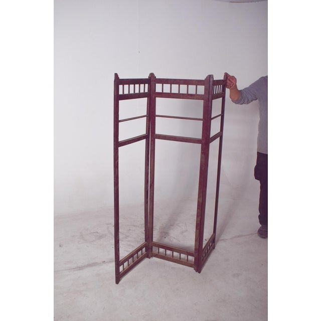 Mid-Century Modern Portuguese Wooden Folding Screen Frame, 1950 For Sale - Image 3 of 7