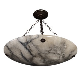 Alabaster Hanging Lamp, 1930s For Sale