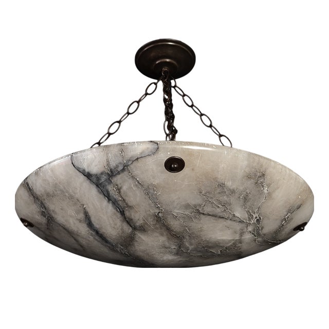 Alabaster Hanging Lamp, 1930s For Sale