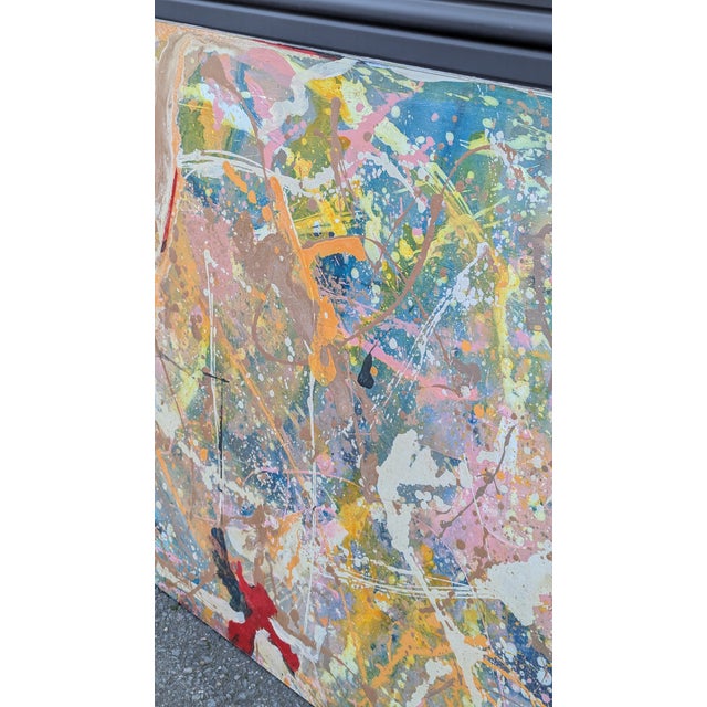 Textile 1960s Monumental Double-Sided Abstract Studio Painting, American Modernist For Sale - Image 7 of 10