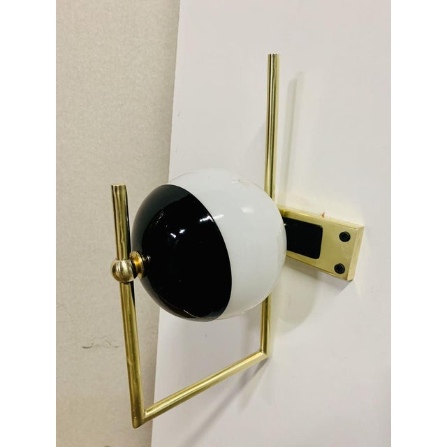 Metal Art Deco Brass Wall Lamp, Rome, Italy, 1942 For Sale - Image 7 of 8