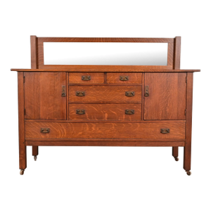 L. & J. G. Stickley Antique Mission Oak Arts & Crafts Sideboard, Circa 1910