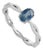 14k Gold Minimalist Oval Blue Sapphire Solitaire Ring With Twisted Band Size 8 For Sale