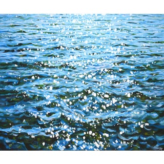Glare on the waves.Modern Original Painting. For Sale