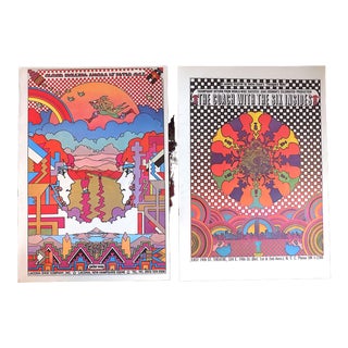 Vintage 20th C. Lithographs - Psychedelic Posters - Peter Max - Signed - a Pair For Sale