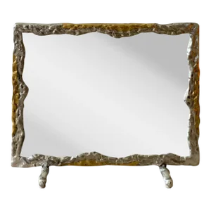 David Marshall Brutal Style Brass and Aluminum Vanity Mirror