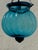 Metal Vintage Turquoise Blue Hundi Lantern, Electrified With Canopy For Sale - Image 7 of 7