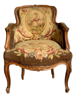 Vintage Regency Tapestry Lounge Chair