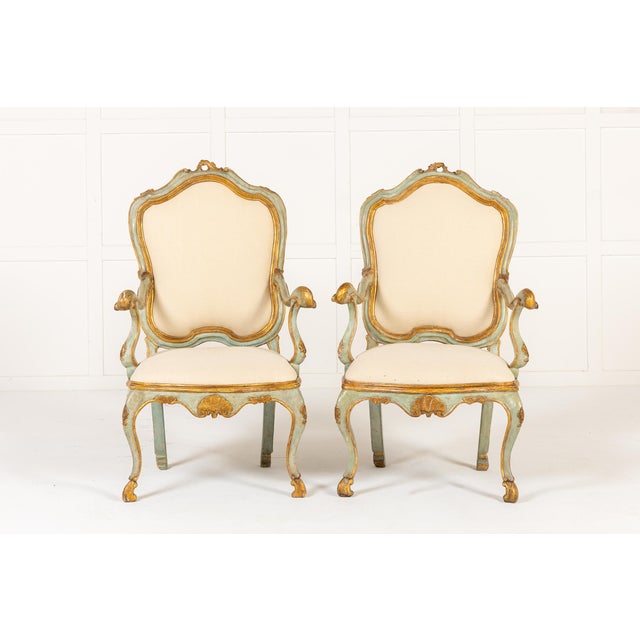 Set of Antique Italian Painted Chairs, 1700s For Sale - Image 14 of 14