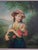 Traditional Girl With Flowers Framed Oil on Canvas Painting For Sale - Image 3 of 12