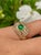 1 Carat Cabochon Natural Emerald Toi Et Moi Ring in 18k yellow gold, Size 7 For Sale In Miami - Image 6 of 8