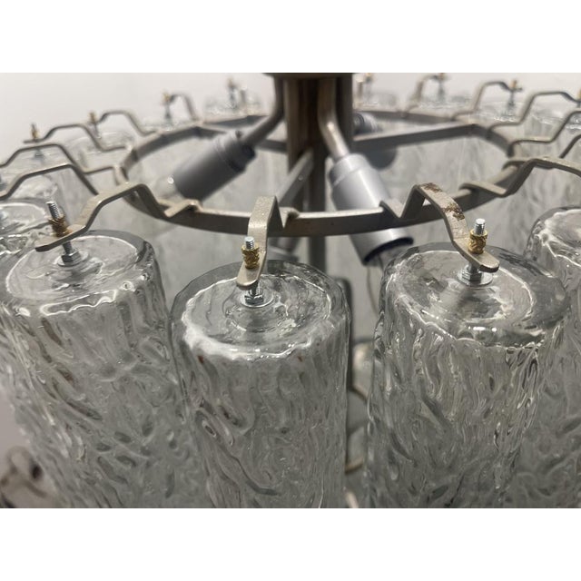 Mid-Century Murano Textured Tube Chandelier from Venini, 1970s For Sale - Image 8 of 12