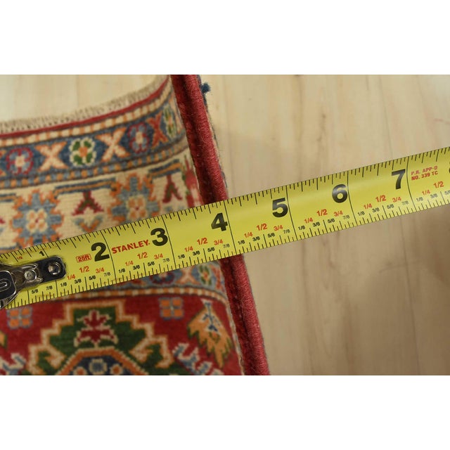 Kazak Runner 2’9” X 9’7” Red Wool Tribal Hand-Knotted Oriental Rug For Sale - Image 11 of 13