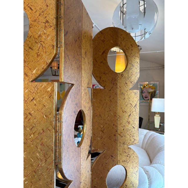 Post Modern Style Hand Crafted Gilded Wood Room Divider by James Johnston For Sale - Image 17 of 18