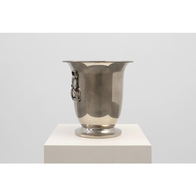 1930s Art Deco Equestrian Champagne Bucket with Stirrup Handles, France, 1930s For Sale - Image 5 of 11
