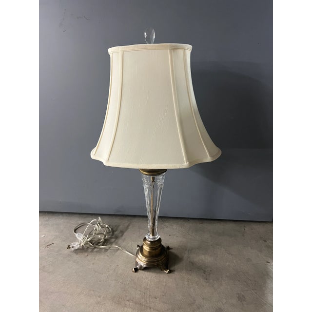 Antique Glass and Brass Table Lamp For Sale - Image 12 of 12