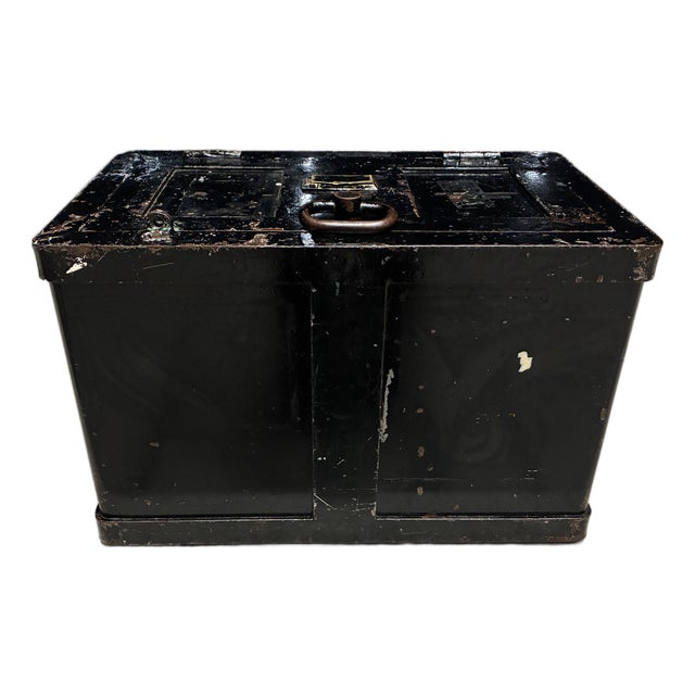 Quartermaster's Iron Strongbox Circa 1942 For Sale