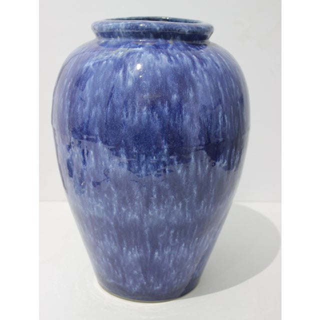 Italian Artisan Mottled Blue Urn For Sale - Image 4 of 10