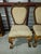 French Provincial Vintage Set of 4 Carved French Louis XV Style Dining Chairs With Claw Feet & Damask Upholstery For Sale - Image 3 of 4