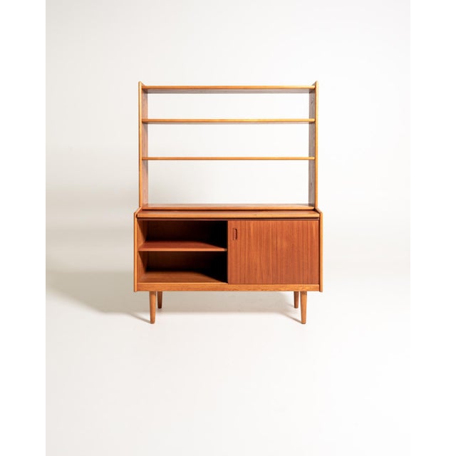 1960s Scandinavian Teak Bookcase with Desk, 1960s For Sale - Image 5 of 10