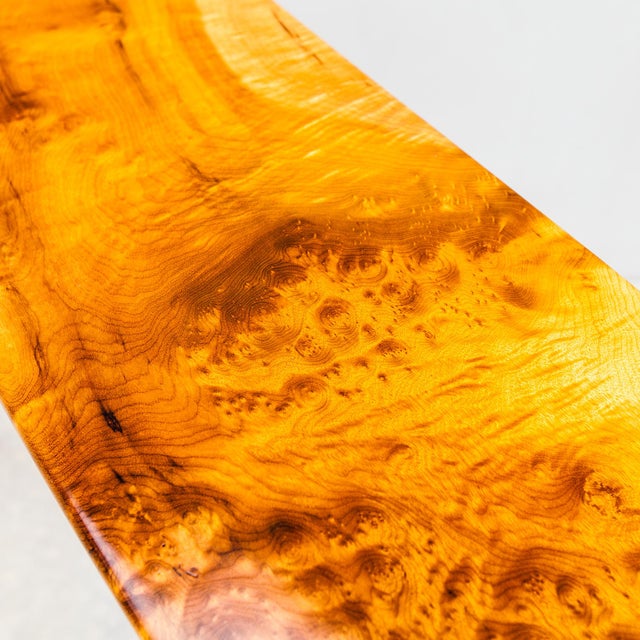 Vintage Studio Crafted Burl Maple Postmodern Console or Entry Table For Sale In Los Angeles - Image 6 of 14