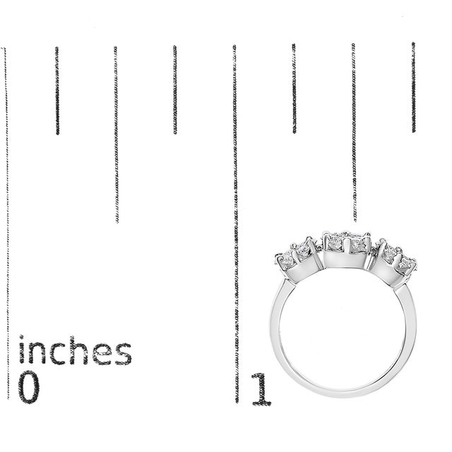 14K White Gold 1-1/4 Cttw Brilliant Cut Diamond Three Round Floral Clusters Engagement or Fashion Ring (H-I Color, SI2-I1 Clarity) - Size 6-3/4 For Sale In New York - Image 6 of 6