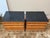 Contemporary Eucalyptus Wood + Stone Top Nightstands, Pair For Sale - Image 3 of 12