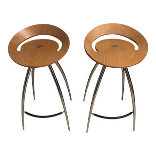1990s Vintage 'Magis Lyra' Natural Beech Counter Stools For Sale