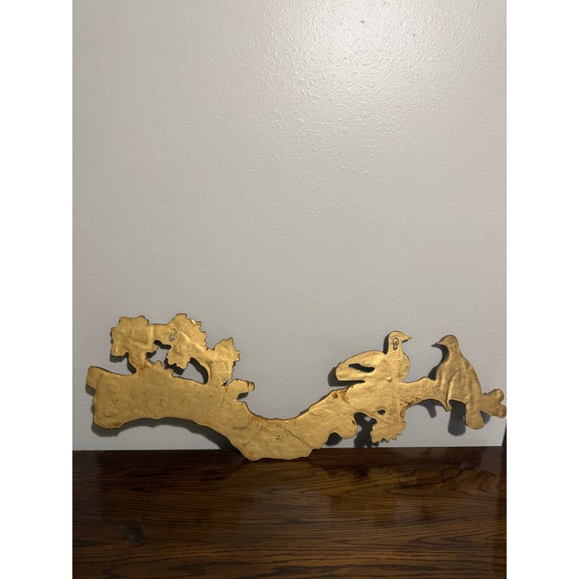 Blue Vintage Gilt Branch With Birds Wall Sculpture For Sale - Image 8 of 8