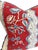 Red French Floral Print Pillow For Sale - Image 4 of 5