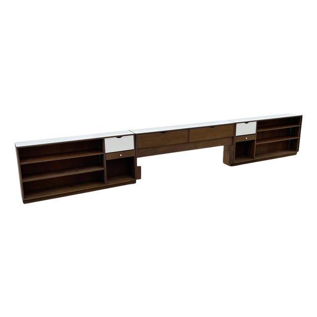 Marianne Willisch Custom King-Size Headboard W/Nightstands/Bookcases For Sale