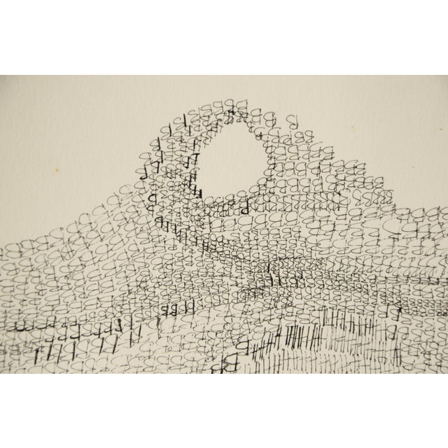 Sabine Ebel, Sabine Ebel, Zeichnung, Tusche/Karton "Schriftgebilde", um 1967-70, Abstraktion, Ink on Cardboard For Sale - Image 4 of 10