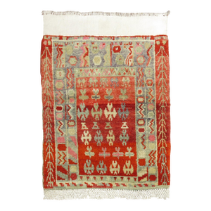 Zabihi Collection Red Turkish Anatolian Rug