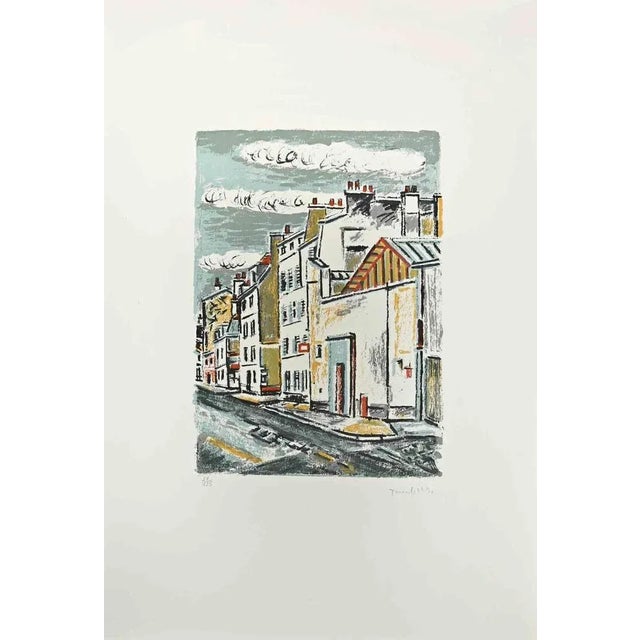 Modern Orfeo Tamburi, View of Paris, Etching and Aquatint, 1970s For Sale - Image 3 of 3