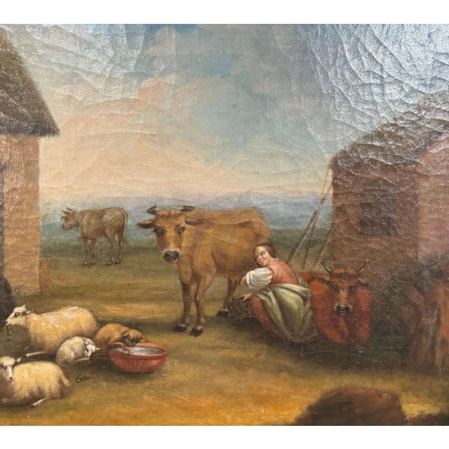 Pair of 19th Century French Pastoral Oil Paintings in Blackened Frames For Sale - Image 9 of 11