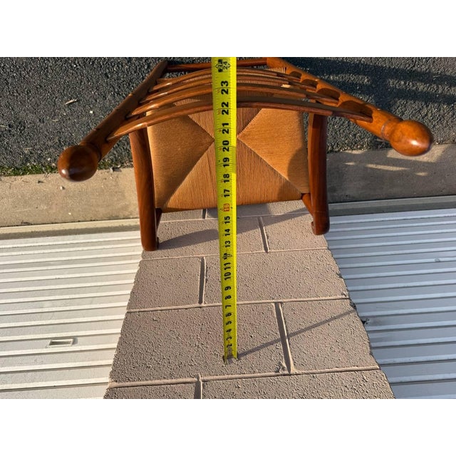 20th Century Clore Furniture Set of 10 Shaker Style Walnut Rush Seat Ladder Back Dining Chairs For Sale - Image 15 of 18
