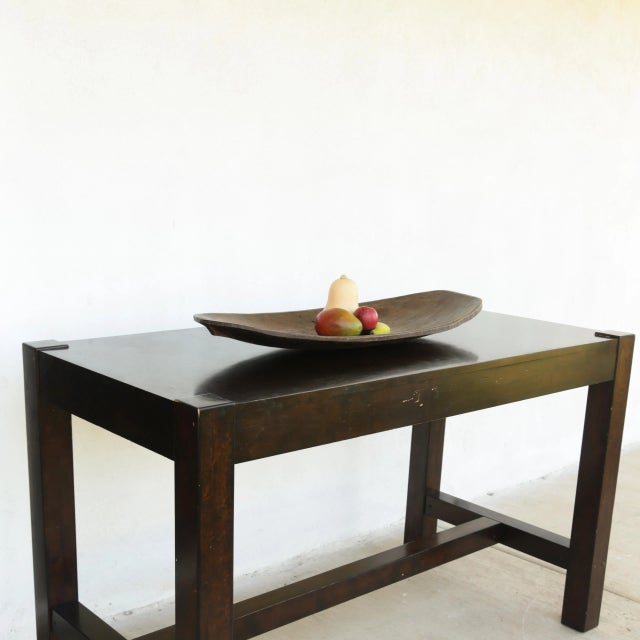1960s Tribal Feast Offering Tray, Large Hand Hewn Brown Wood Bowl by the Indigenous Mentawei, Indonesia For Sale - Image 16 of 18