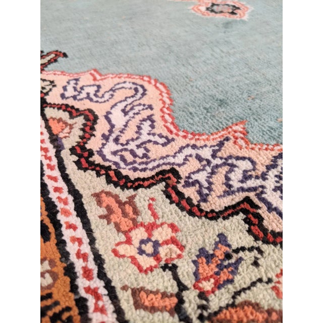 Green Double Knot Finest Green Handknotted Wool Rug (35" X 52") For Sale - Image 8 of 10