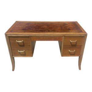Authentic McGuire Vintage Writing Desk With Burlwood Top