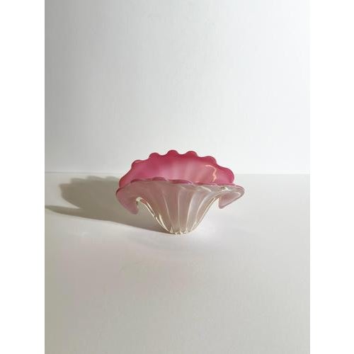 1960s Pink Alabastro Murano Glass Clam Shell Bowl from Seguso, Italy, 1960s For Sale - Image 5 of 11