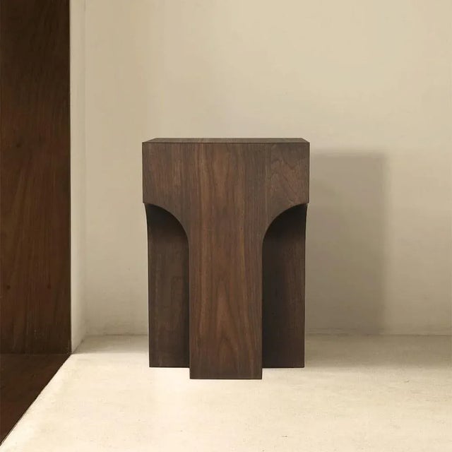Wood Amud Side Table by Selma Lazrak For Sale - Image 7 of 8