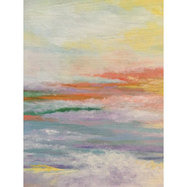 1980s Large Vintage Mid Century Abstract Oil Painting 1977 Signed 48x35 For Sale - Image 5 of 11