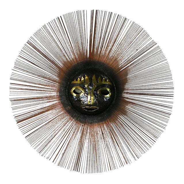 1970s Surreal Brutalist Sun Sculpture in Brass and Bronze by Emaus For Sale